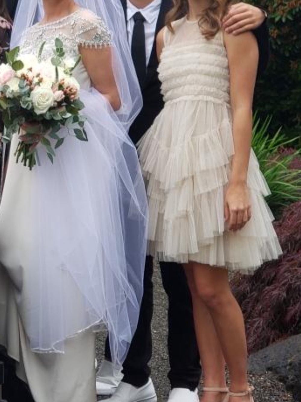 Valentino Cream Layered Tulle Cocktail Dress
